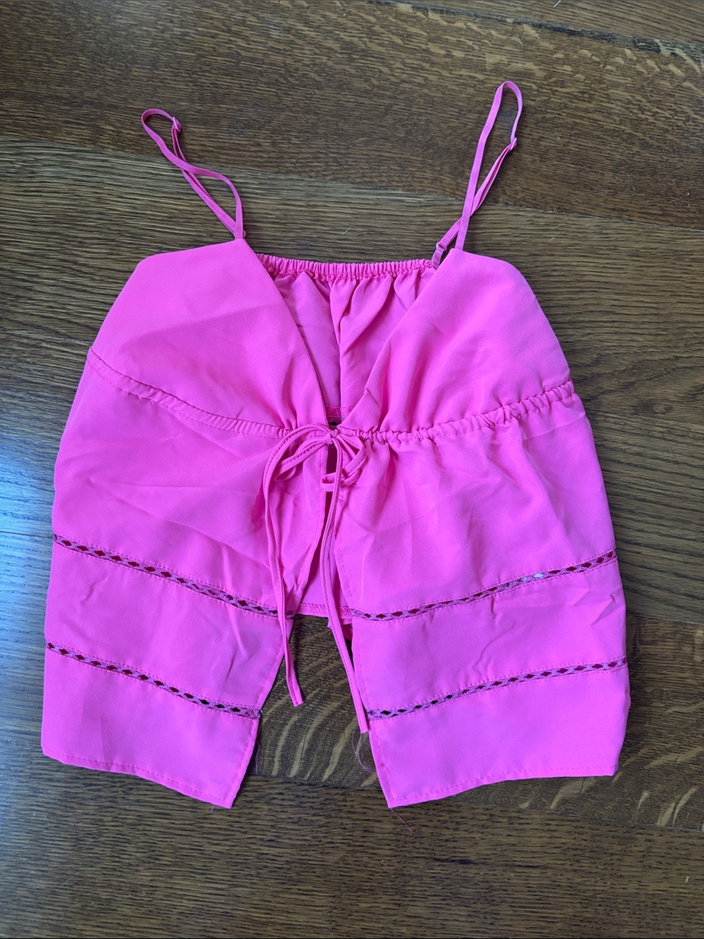 Honeyplume Clothing Women’s pink tank top with tie front